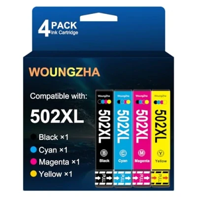 Image de Teng 4X 502XL Cartouches d&#039;encre pour Epson 502 XL Compatible avec Expression Home XP 5100 5105, Workforce WF 2860DWF 2865DWF 2860 2865