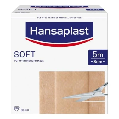 Image de Hansaplast Soft besonders hautfreundlich 5m x 8cm Rolle Pflaster, 1 pc sparadrap