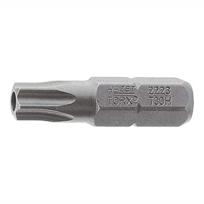 Image de Hazet 2223 T8H Embout tournevis hexagone massif 1/4&#039;&#039; torx tamper résistant Taille T 8 H longueur 25 mm