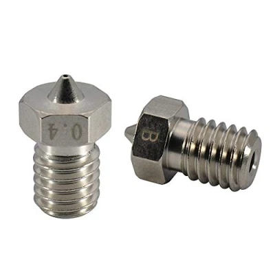 Image de Buse en laiton plaqué Pour Imprimante 3D Résistante à l&#039;usure Filetage M6 0,4 mm extrudeur V5 V6 Hotend Titan Aero Prusa I3 MK3 MK3S Anycubic Mega (2 x mm)