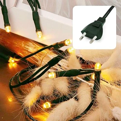 Image de HELLUM guirlande lumineuse 35 LED, 5,10 m de long, pour l&#039;intérieur, blanc chaud classique, &lt; 59 lm, verte avec prise, sapin Noël 579338