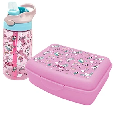 Image de NERTHUS FIH 993 SET Bouteille Tritan + Lunchbox Licornes