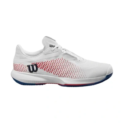 Image de Wilson Homme KAOS Swift 1.5 Clay Tennis Shoe, White/Deja Vu Blue Red, 40 EU