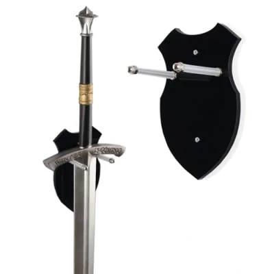 Image de WANLIAN Épée murale support d’épée crochet mural affichage cintre pour épée poignard hache keyblade pas vertical (Noir 1 set)