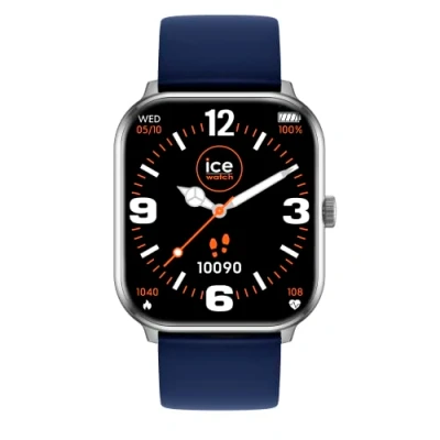 Image de Ice WATCH Smart Silver Navy Montre Connectée Argent Mixte avec Bracelet en Silicone 021412 (1,85&quot;)