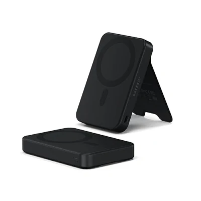 Image de SATECHI OntheGo™ Batterie Externe MagSafe 10000mAh avec Support Pliable, Power Bank Qi2 à Charge Rapide 15W, pour Android &amp; iPhone, Compatible la Technologie MagSafe, Design Compact Noir