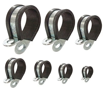 Image de Colliers de fixation tubes P Clips serrage avec insert en caoutchouc choix: Ø 8mm / Band 20mm, 10 Pièces