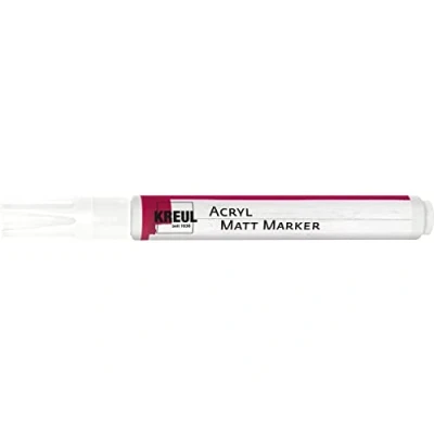 Image de Kreul 46231 Marqueur acrylique mat Medium avec pointe ogive env. 2 4 mm, blanc mat, peinture permanente à base d&#039;eau, pour accents en filigrane
