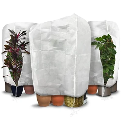 Image de vounot Lot de 3 Housse Hivernage Plante avec Cordon Serrage et Zipper Voile d’Hivernage en Polypropylème 80g/m² Protection pour Plantes Réutilisable Résistant 200x240cm