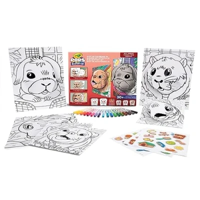 Image de Crayola POPS Super Kit d&#039;Activités 3D, pour Colorier et créer des Dessins Activité Créative Cadeau Enfants, Sujet Bébés animaux, à partir de 6 ans, 04 2594