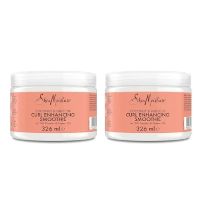 Image de SheaMoisture Smoothie Rehausseur de Boucles pour cheveux épais et bouclés Noix Coco &amp; Hibiscus 2 x 326 ml