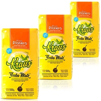 Image de Yerba Maté Kraus Pionero Suave 1.5 kg + échantillon cadeau (40g):Riche en antioxydants et vitamines, accélère le métabolisme, sans sucre!