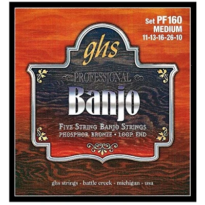 Image de GHS BANJO PHOSPHOR BRONZE PF160 Jeu De 5 Cordes Medium