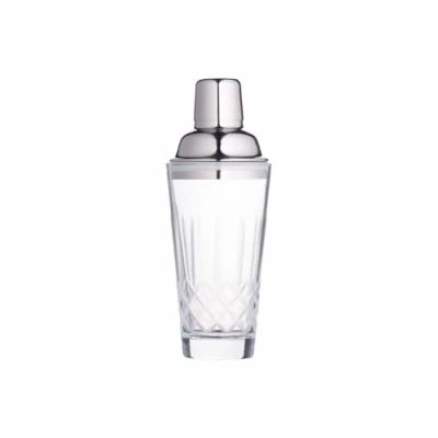 Image de Barcraft Shaker à Cocktail en Verre Taillé avec Passoire Acier Inoxydable, 400 ml (14 Fl Oz)