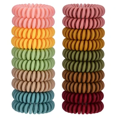 Image de JessLab Elastique Spirale Cheveux, 20Pcs Cheveux Plastique pour Sans Pli Bracelet Queue de Cheval Cordon Téléphonique Dommage Bandeau accessoire Filles/Femmes Cadeau