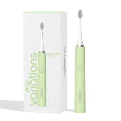 Image de My Variations Brosse à Dents Électrique Sonique Rechargeable 1 Mois de Batterie 5 Modes Brossage Minuteur 2 Min Intégré Manche et Brossette (Verte)