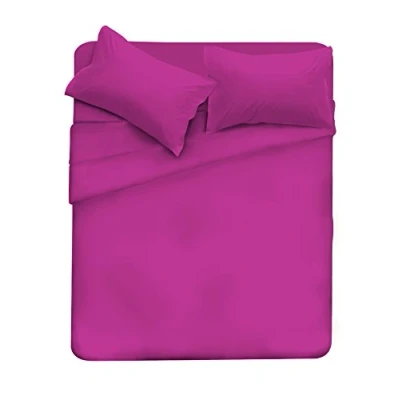 Image de Italian Bed Linen Parure de lit Max Color, Coton, Fuchsia, 2 Places