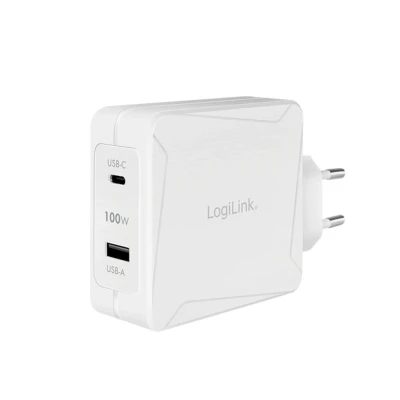 Image de Chargeur LOGILINK 1x USB C + A 100W Blanc Neuf