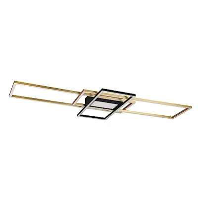 Image de Trio, Plafonnier, Irvine incl. 1 x LED,SMD,60,0 Watt,3000 6500K,7100 Lm. Corps: Métal, Laiton mat L:105,0cm, L:42,0cm, H:6,5cm