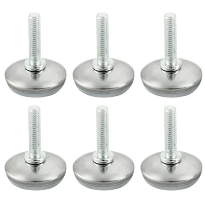 Image de uxcell 6 Pcs Pieds de Meubles Réglables Nivellement Patin Base Jambe Pied Table Chaise Ajustables Protection Sol M6 x 25mm