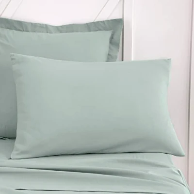 Image de TODAY Essential Lot de 2 Taies d&#039;oreillers 50X70 cm 100% Coton Uni, Celadon