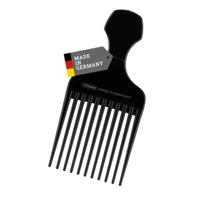 Image de TITANIA Peigne afro, grand avec poignée, env. 15 cm, noir, 1 pack (1 x 30 g)