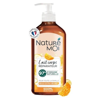 Image de Naturé Moi Lait Corps Réparateur au Miel Bio du Limousin et à l&#039;Huile d&#039;Avocat Nourrit Répare les Peaux Extra Sèches 97% d&#039;Origine Naturelle 500 ml Fabriqué en France