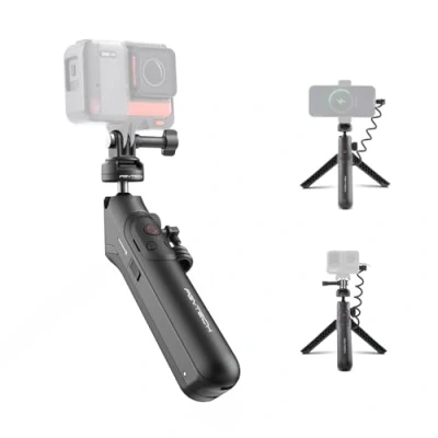 Image de PGYTECH CapLock MantisPod Power Poignée de Batterie Montage pour Insta360 Ace Pro 2/X3 Charge Selfie Vlog Attachement Trépied Action Caméra et Adaptateur 1/4&quot; Bâtond&#039;Alimentation 5000mAh Téléphone