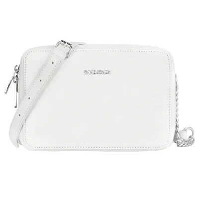 Image de David Jones Petit Sac Bandoulière Rectangulaire Femme à Main Chaîne Porté Epaule Cuir PU Rigide Rectangle Compartiment Zip Besace Pochette Soirée Mode Tendance Blanc