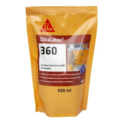 Image de Sika SikaLatex 360, Additif pour mortier et béton, primaire produit de cure prêt à l&#039;emploi, 500ml