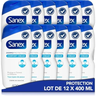 Image de SANEX Dermo Protection Gel douche formule Pour Toute La Famille Développée Avec des Dermatologues Nettoie En Douceur, Hydrate &amp; Protège Rend Peau Plus Résistante Rétablir Le pH Lot de 12 X 400mL