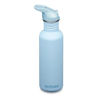 Image de Klean Kanteen 1011197 Classic Narrow (Flip Sport) Gourde de vélo avec bouchon en acier inoxydable couleur bleue un volume 800 ml