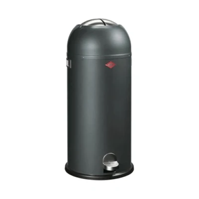 Image de WESCO Kickmaster Maxi Poubelle de couleur graphite, tôle d&#039;acier revêtue par pulvérisation, amortisseur intégré, volume 40 litres, grande ouverture