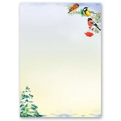 Image de papier à motif lettres SAISON D&#039;HIVER (variante A) DIN A6 format 100 feuille de