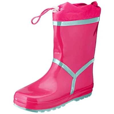 Image de Playshoes Bottes En Caoutchouc Doublées de pluie Mixte Enfant, Rose Vif, 27 EU