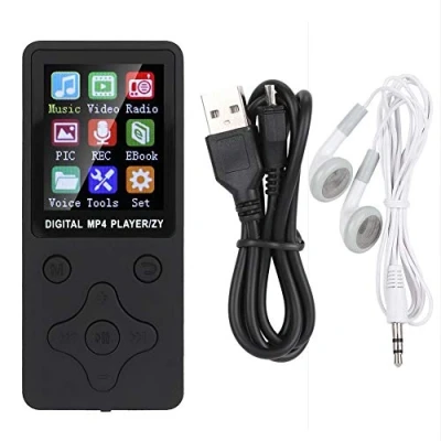 Image de Lecteur MP3 Portable de 8 Go, Audio numérique Bluetooth 1,8 Pouces, MP4 avec Musique et enregistreur Vocal(Noir)