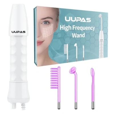Image de Appareil Haute Frequence Esthetique UUPAS Fréquence Visage Baguette avec 3 Tubes d&#039;Argon pour l&#039;acné, le Raffermissement de la Peau, Rajeunissement, l&#039;élimination des Rides