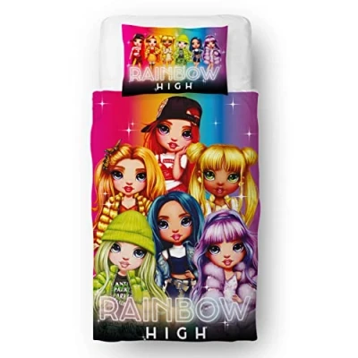 Image de Character World Ensemble de Housse Couette Simple Rainbow High Glow Multicolore Polycoton