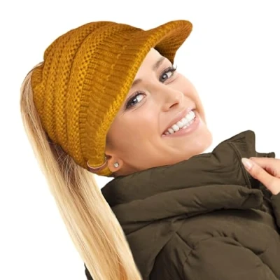 Image de TOSKATOK Bonnet à visière pour Femme Jaune Taille Unique
