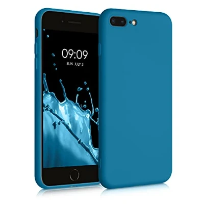 Image de kwmobile Housse Compatible avec Apple iPhone 7 Plus/iPhone 8 Plus Coque de téléphone Souple et Fine en TPU Silicone Bleu Vif