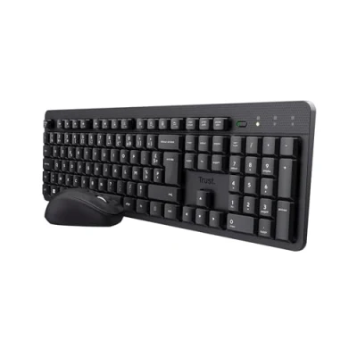 Image de Trust Ymo II Pack Clavier et Souris sans Fil AZERTY Français Silencieux, Touches Plates Flottantes, Résistant aux Éclaboussures