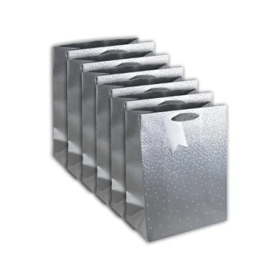 Image de Eurowrap 30864 2Cpack Un lot De 6 sacs cadeaux Excellia Format large 26,5x14x33 cm 210g Motif : Nuit étoilée, Sac Été, Gris Idéal pour Jeux Société, Puzzles