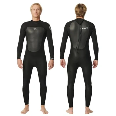 Image de RIP CURL Combinaison de Surf Omega 4/3 mm Zip Dos Neoprene Extensible et Coutures renforcées, idéale pour température d’Eau Entre 12 15C
