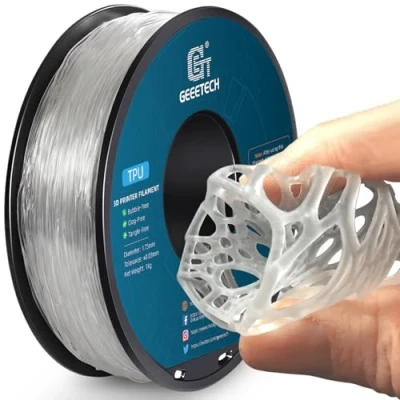 Image de GEEETECH TPU Flexible Filament 1.75mm,Filament 95A pour imprimante 3d,bobine de 1kg，Transparent