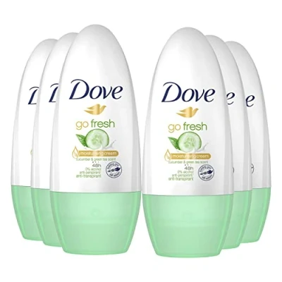 Image de Dove Go Women Lot de 6 déodorants roll on au concombre frais 50 ml