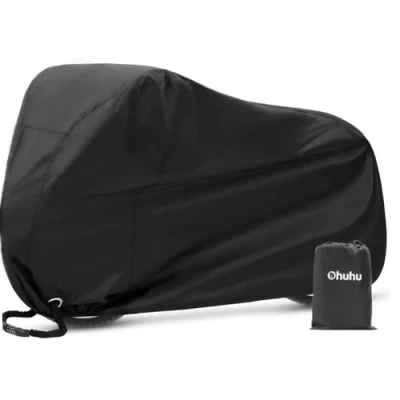 Image de Housse pour Vélo, Ohuhu 210T Grand Polyester Imperméable Etanche Couverture de Vélo/Bicyclette/Bike/Moto Pluie Poussiere Neige
