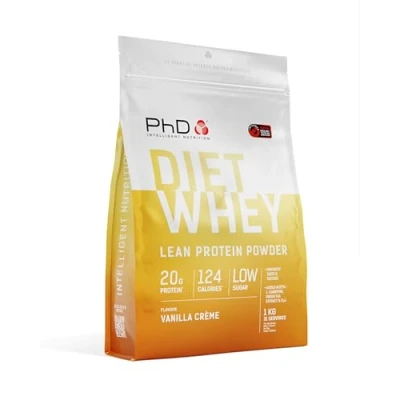 Image de PhD Nutrition Diet Whey Poudre de protéines 1kg Crème vanille, High Protein pauvre en calories pour compléter le régime avec 16g par portion