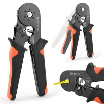 Image de VFANDV Pince a Sertir pour Cosse Electrique isolées, Cosses Electriques 0.25 10mm², Isolated Cliquet Line Terminal Serting Tool, Pinces à Connecteurs Automobile