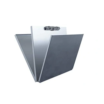 Image de Läufer 00170 A Holder porte bloc formulaire avec compartiment et insert en haut Ouverture sur le dessus pour DIN A4 Aluminium robuste Argenté
