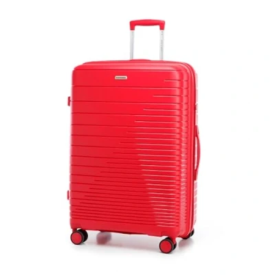 Image de WITTCHEN FUERTA Line Ensemble de valises Bagage Rigide Valise Extensible Bagages en polypropylène à Rayures Brillantes 4 Roues Doubles Poignée télescopique Serrure TSA Taille (S+M+L) Rouge